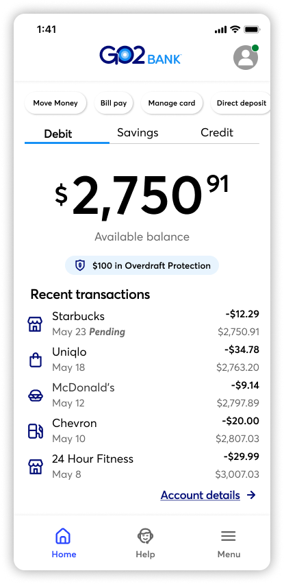 Works homescreen debit